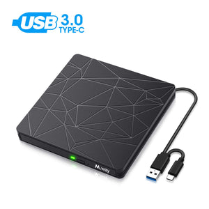SAWAKE Masterizzatore DVD CD Externo， USB 3.0 & Type C Dual Port Unità Ligne