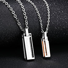 Carica l&#39;immagine nel visualizzatore di Gallery, Coppia Collana Uomo Donna in Acciaio Inossidabile Intaglio Love Ciondolo... - Ilgrandebazar