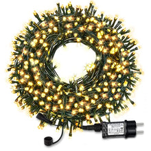 Carica l'immagine nel visualizzatore di Gallery, Catena Luminosa Esterno, Luci Natale da Esterno, Luci Albero di Natale, 98ft 300 LED 8 Modalità Luce Led da Stringa per Giardino Decorazioni, Camera, Matrimonio, Balcone, Interno (Bianco Caldo)