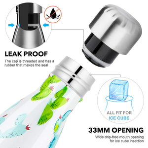 lalafancy Bottiglia di Acqua 500ml, Borraccia Sportiva Thermos Cactus - Ilgrandebazar
