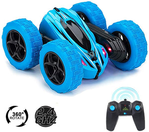 ThinkMax Stunt Car Radiocomandata, 2.4 GHz Macchina Telecomandata, 4WD Double-Sided RC Auto Telecomando Rotazione 360 (Blu)
