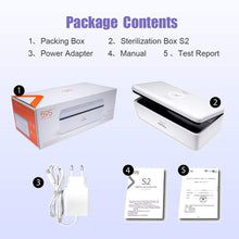 Carica l&#39;immagine nel visualizzatore di Gallery, Sterilizzatore UV Professionale, 59S Sterizzatore UV Scatola LED con 8 Perline Lampada Sterilizzazione Rapida 99,9%, Adatto per Cellulari, Occhiali, Estetica, Strum S2
