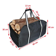 Carica l&#39;immagine nel visualizzatore di Gallery, Premium Firewood Log Carrier &amp; Tote - extra large durevole - ideale per Nero