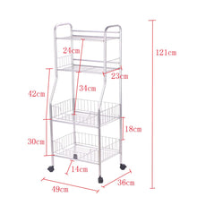 Carica l&#39;immagine nel visualizzatore di Gallery, DoubleBlack Scaffale Metallo Scaffalatura Metallica con Ruote Cucina...