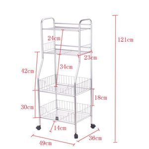 DoubleBlack Scaffale Metallo Scaffalatura Metallica con Ruote Cucina...