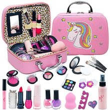 Carica l&#39;immagine nel visualizzatore di Gallery, Unicorno Trucchi Bambina Set - 27 pezzi Trousse Trucchi Bambina Anallergici,Lavabile Set Di Trucchi Per Bambini,Valigetta Trucco Bambina,Giochi Bambina Natale Compleanno Regalo 3 4 5 6 7 8 9 10 Anni