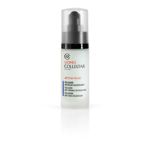 Collistar Attivi Puri Uomo Collagene Anti- rughe Rigenerante, Siero ricompattante idratante elasticizzante, Uso quotidiano, Anche dopo la rasatura, Ideale anche per pelli sensibili, 30 ml