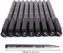 Carica l'immagine nel visualizzatore di Gallery, Fineliner, Beupro nero Pigment Liner micro penne da disegno per schizzi disegno redazione ufficio documenti Comic manga scrapbooking e scuola utilizzando