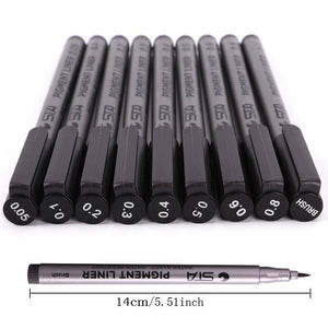 Fineliner, Beupro nero Pigment Liner micro penne da disegno per schizzi Nero - Ilgrandebazar