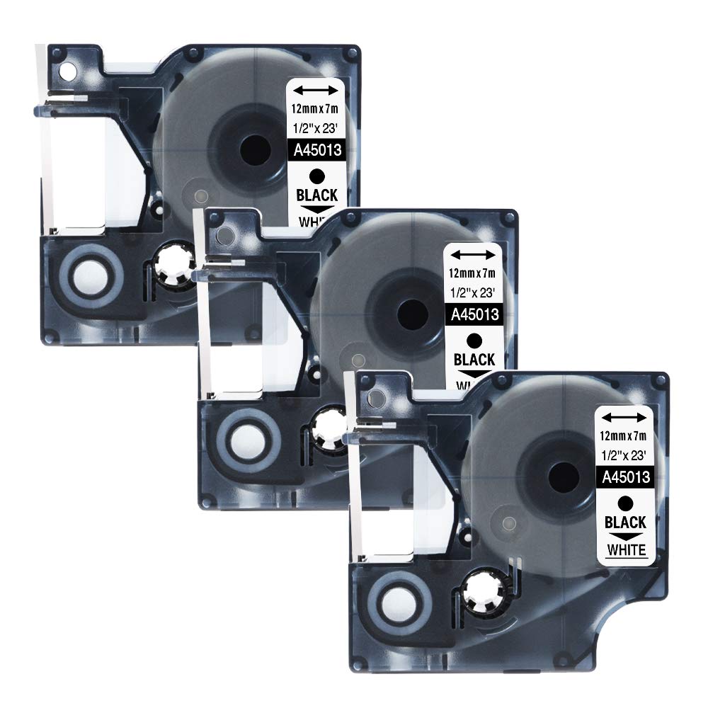 Nastro per Etichette Unistar Compatibile In 12mm x 7m, Nero Su Bianco - Ilgrandebazar