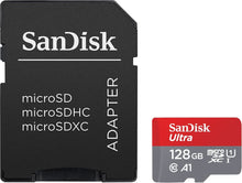 Carica l'immagine nel visualizzatore di Gallery, SanDisk Ultra Scheda di Memoria MicroSDXC da 128 GB e Adattatore, con A1 App Performance, Velocità fino a 100 MB/sec, Classe 10, U1 (Nuova versione)