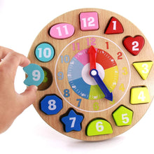 Carica l&#39;immagine nel visualizzatore di Gallery, Orologio Giocattolo Bambino Montessori Giocattoli de Puzzle in Legno 4 in 1 Regalo Educativi Giochi per Bambini 3 4 5 6 Anni