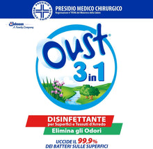 Carica l'immagine nel visualizzatore di Gallery, Oust 3 in 1 Spray Disinfettante 400 ml, per Superfici e Tessuti, Uccide il 99,9% dei Batteri ed Elimina gli Odori