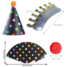 Carica l&#39;immagine nel visualizzatore di Gallery, BESTZY 22pcs Cappellini per Feste Compleanno Bambini Carta...