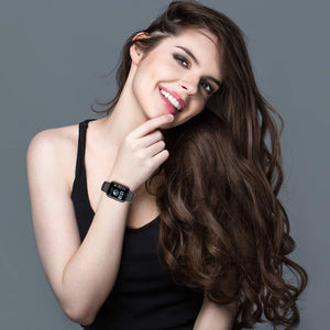 KUNGIX Smartwatch Orologio Fitness Trakcer Pressione Sanguigna Monitor Cardiofrequenzimetro da Polso Bluetooth Smart Watch Schermo a Colori Impermeabile IP68 per Donna Uomo (Nero)