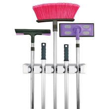 Carica l'immagine nel visualizzatore di Gallery, Coopache Mop Scopa Titolare Hanger 5 posizione con 6 ganci, White - Ilgrandebazar