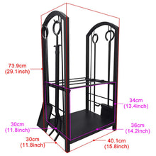 Carica l&#39;immagine nel visualizzatore di Gallery, Amagabeli rack di legna da ardere con 4 strumenti 74 x 40 x 30cm grande... - Ilgrandebazar