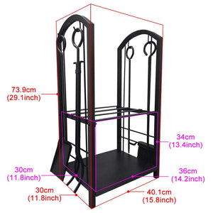 Amagabeli rack di legna da ardere con 4 strumenti 74 x 40 x 30cm grande... - Ilgrandebazar