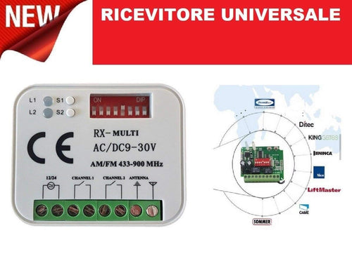 RICEVITORE UNIVERSALE RADIO RICEVENTE 2 canali TELECOMANDI Tante Multicolore - Ilgrandebazar