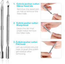 Carica l&#39;immagine nel visualizzatore di Gallery, ETEREAUTY Spingi Cuticole 5 Pezzi in Acciaio Inox Cuticole Unghie Rimuovi per Rimuovere Pelle Morta, Nail Art, Pedicure e Manicure