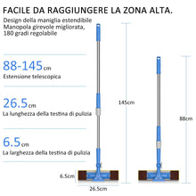 Carica l&#39;immagine nel visualizzatore di Gallery, Merisny lavavetri telescopico per vetri 3 in 1con Testa Tergivetri 88-145cm - Ilgrandebazar