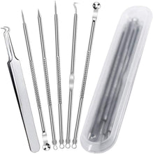 Carica l'immagine nel visualizzatore di Gallery, Blackhead Set,VIMILOLO Pinza Rimozione Punti Neri Naso Leva Acciaio Inox Comedoni Professionale per Uomo Donne Estrattore Strumento per Pulizia Acne dal Viso Strumenti per Punti Neri