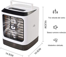 Carica l'immagine nel visualizzatore di Gallery, GOLDGE Mini Raffreddatore D'aria USB Condizionatore Portatili, Evaporativo Purificatore Umidificatore con 480 ml, Air Cooler con 3 Velocità del Vento Regolabili, per Casa Ufficio Viaggi