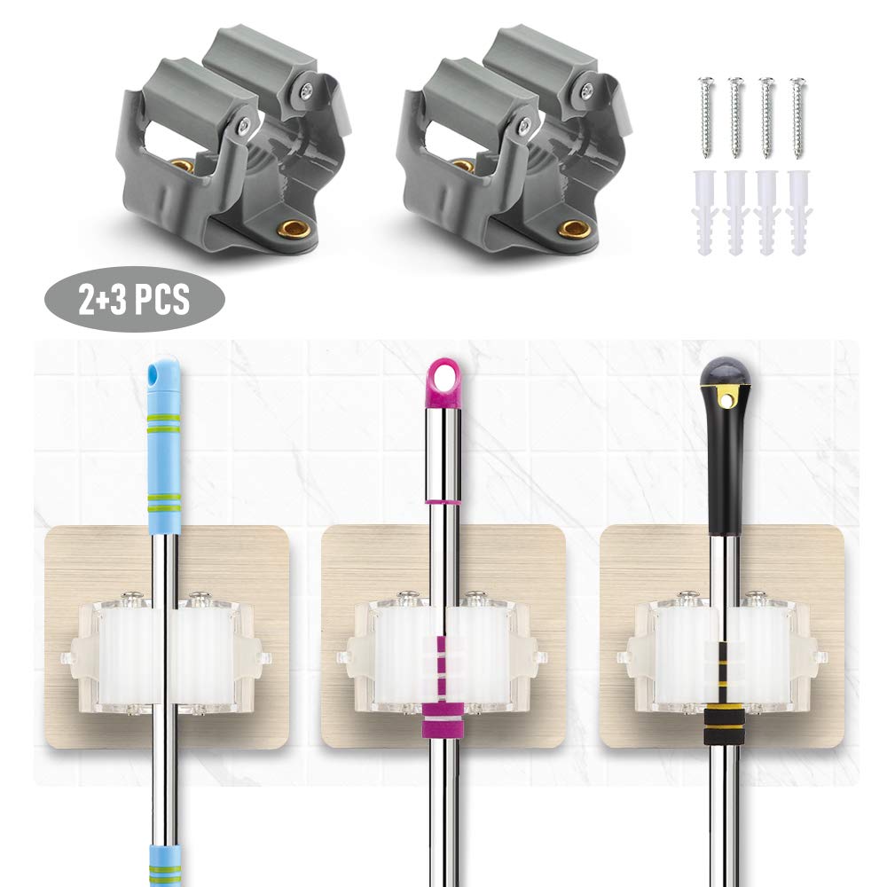 VADIV Portascope da Muro, Parete, 5 Pezzi Porta Scopa Mop... - Ilgrandebazar