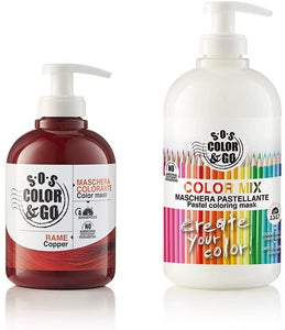S.O.S COLOR & GO Maschera Colorante Riflesssante e ravvivante Rame 300 ml