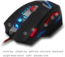 Carica l'immagine nel visualizzatore di Gallery, ZELOTES T90 Mouse da Gioco, ad Alta Precisione 9200 DPI Mouse Gaming con Design di 8 Pulsanti ,Cartucce di Peso Regolabile per PC Laptop Computer Notebook,Nero
