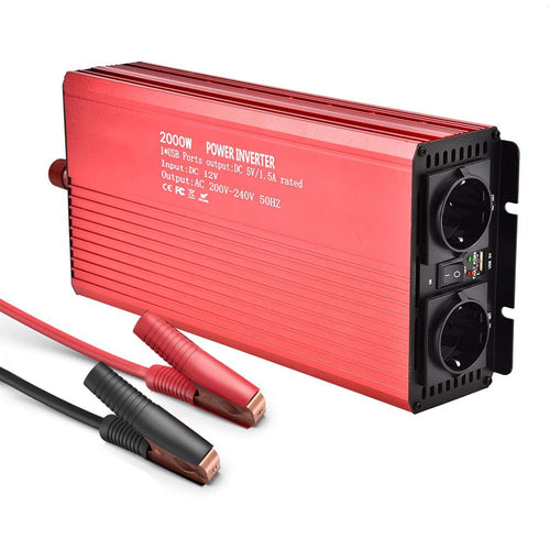 Zerodis Inverter Onda Sinusoidale Pura Convertitore 12V 220V 2000W A - Ilgrandebazar