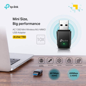 TP-Link Archer T3U Adattatore USB Scheda di Rete, Wireless Dual-Band Normale - Ilgrandebazar