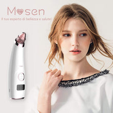 Carica l&#39;immagine nel visualizzatore di Gallery, Mosen Aspiratore Punti Neri Rimozione di Comedone Pulitore dei Pori Professionale Estrattore Vacuum Punti Neri Ricaricabile USB, Display a LED e 5 Testine per Rimozione di Comedoni, Brufoli, Grasso