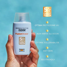 Carica l'immagine nel visualizzatore di Gallery, Fotoprotector ISDIN Fusion Water SPF 50 50ml | Fotoprotettore viso per uso quotidiano | Texture ultraleggera