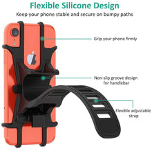 Carica l&#39;immagine nel visualizzatore di Gallery, Bovon Porta Cellulare Bici, Supporto Bici Smartphone, Manubrio Universale Bici Moto MTB per Tutti Gli Smartphone e Dispositivi Elettronici 4.5-6.5 Pollici (Nero)