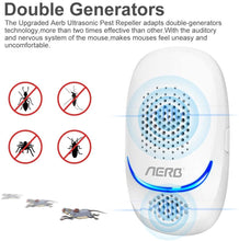 Carica l&#39;immagine nel visualizzatore di Gallery, [2020 NEW] Aerb Repellente ad Ultrasuoni, 10W Antizanzare Ultrasuoni Portatile ad innesto, 100% Sicuro per Persone e Animali, per Topi, Pulci, Zanzare, Roditori, Scarafaggi, Formiche, Ragni, 2 Pezzi