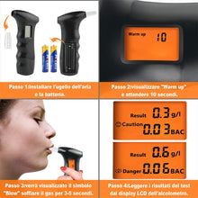 Carica l&#39;immagine nel visualizzatore di Gallery, JTENG Etilometro Portatile,Test dell&#39;alcool Portatile Digitale Professionale... - Ilgrandebazar