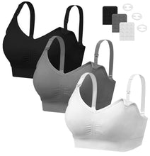 Carica l'immagine nel visualizzatore di Gallery, HBselect 3 PCS Reggiseno Allattamento con Estensione Reggiseno Bra Donna Morbido e Traspirante Reggiseno Senza Ferretto e Senza Cuciture.