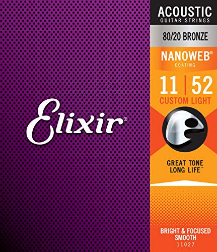 Elixir 11027 Muta Composta da 6 Corde per Chitarra Acustica, 0.011 - 0.052 - Ilgrandebazar