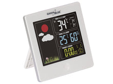 Carica l&#39;immagine nel visualizzatore di Gallery, GreenBlue - Stazione meteo radio con sensore esterno, calendario, bianco - Ilgrandebazar