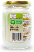 Carica l'immagine nel visualizzatore di Gallery, Olio di Cocco Biologico Extra Vergine 500 ml. Crudo e Spremuto a Freddo. Organico e Puro al 100%. Ideale sui Capelli, sul Corpo e ad Uso Alimentare. Olio di Cocco Bio Nativo e non Raffinato