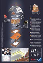 Carica l'immagine nel visualizzatore di Gallery, Ravensburger 11237 Gingerbread House 3D Puzzle, 216 Pezzi, Multicolore, Età Raccomandata 8+, Dimensioni Finali 29 x 10 cm