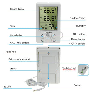 Lingsfire Termometro Igrometro, Digitale Misuratore di Umidità e Temperatura... - Ilgrandebazar