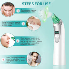 Carica l'immagine nel visualizzatore di Gallery, Aspiratore Punti Neri,Aspiratore Punti Neri Vacuum,Rimozione di Comedone,Blackhead Remover Vacuum,Macchina USB ricaricabile per rimuovere i punti neri per la pulizia del naso del viso green
