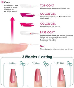 No Wipe Top Coat Lucido Brillante e Opaco Finale Base Coat Set Smalto Semipermente per Unghie Gel UV LED Resistente all'usura a Rapida Asciugatura, 8ml x 3 Bottiglie