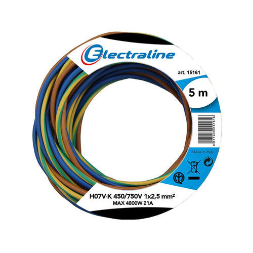 Electraline 25148 N07V-K Cavo Unipolare 5 m, Marrone/Blu/Verde/Giallo - Ilgrandebazar