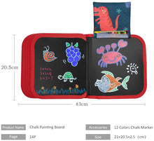Carica l'immagine nel visualizzatore di Gallery, POOPHUNS Portatile da Disegno per Bambini, Doodle Disegno Giocattoli per Bambini, Libro di Pittura per Bambini con 14 Pagine, Lavagna a Doppia Faccia, Reuseful Lavabile, Casa Portatile