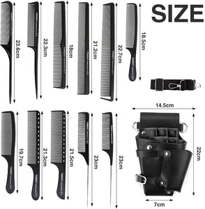 Borsa per Attrezzi da Parrucchiere Cintura per parrucchiere con 12 pettini Borsa per attrezzi professionale da parrucchiere Per Strumenti da Parrucchiere pettini e forbici