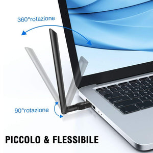 Adattatore Antenna WiFi USB 1200 Mbps LOFTER Wi-Fi - Ilgrandebazar