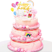 Carica l&#39;immagine nel visualizzatore di Gallery, Familybox Decorazione Torta Unicorno, Unicorn Cake Topper Nuvola Arcobaleno Palloncino Buon Compleanno Banner Decorazione Torta per Ragazzi Ragazze Bambini Compleanno 11 Pezzi